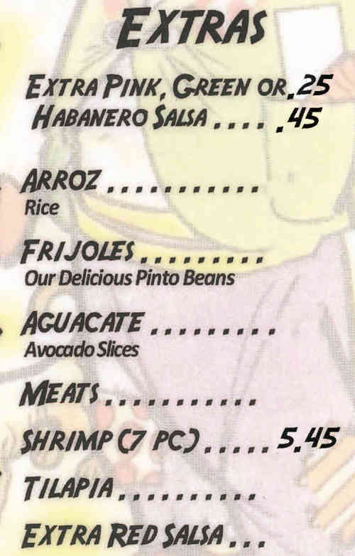 Page 5 of menu, Cali N Tito's Athens, GA