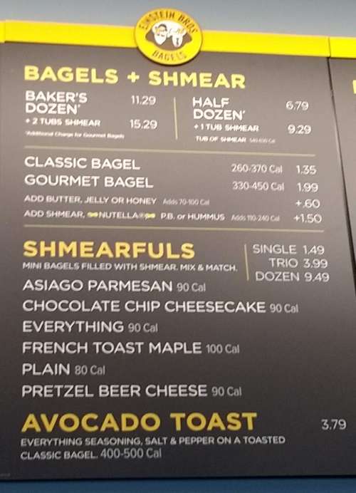 Page 1 of Food menu, Coffee & Bagels in Athens, GA