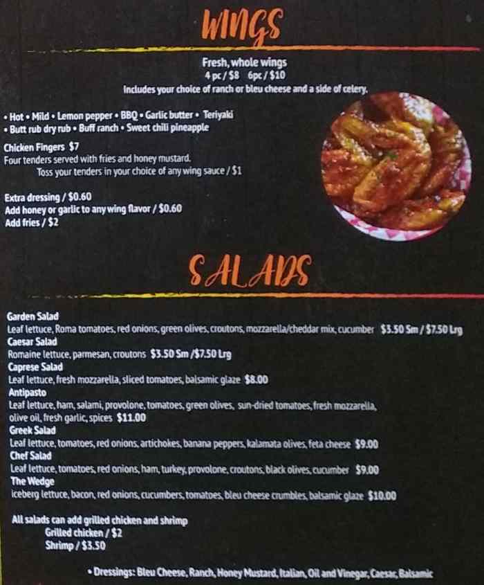 Page 3 of menu, Doughby's Pizza & More Watkinsville, GA