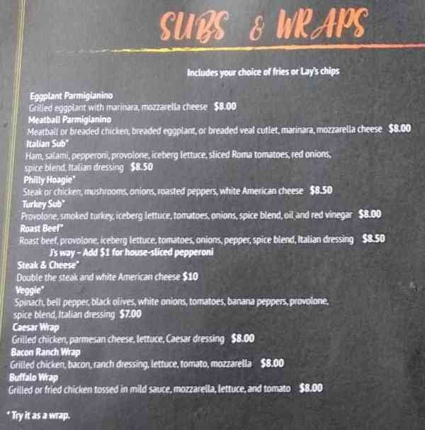 Page 4 of menu, Doughby's Pizza & More Watkinsville, GA