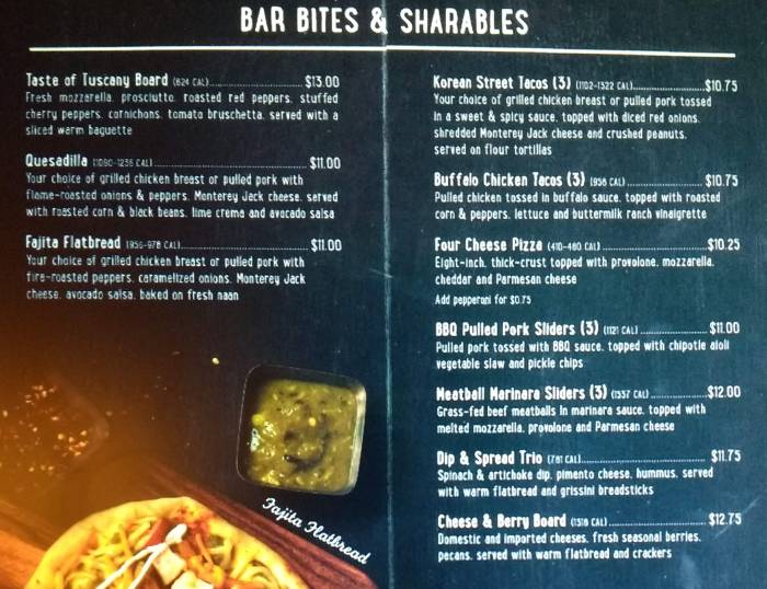 Page 1 of menu, Hyatt Place Gallery in Athens, GA
