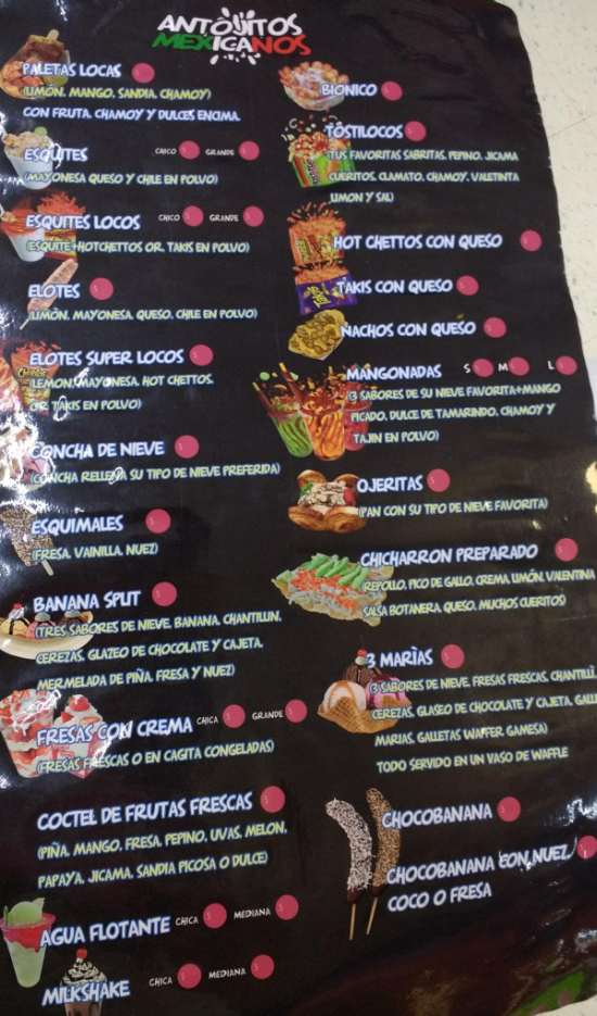 Page 10 of menu, La Michoacana Antojitos Mexicanos in Athens, GA
