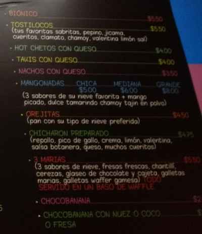 Page 9 of menu, La Michoacana Antojitos Mexicanos in Athens, GA