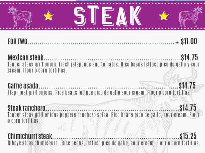 Page 3 of menu, Sabor Latino Grill & Bar Athens, GA