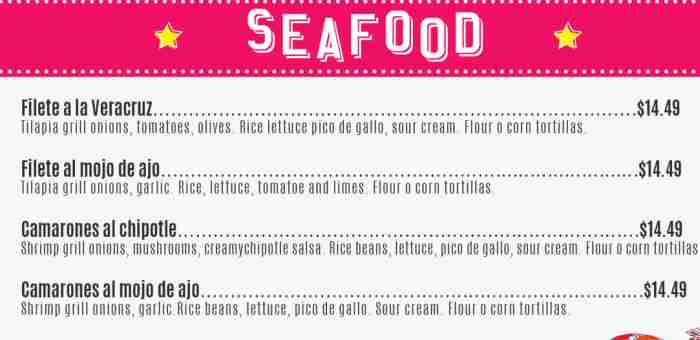 Page 3 of menu, Sabor Latino Grill & Bar Athens, GA