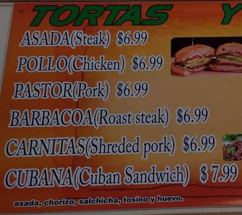 Page 3 of menu, Taqueria Juaritos in Athens, GA